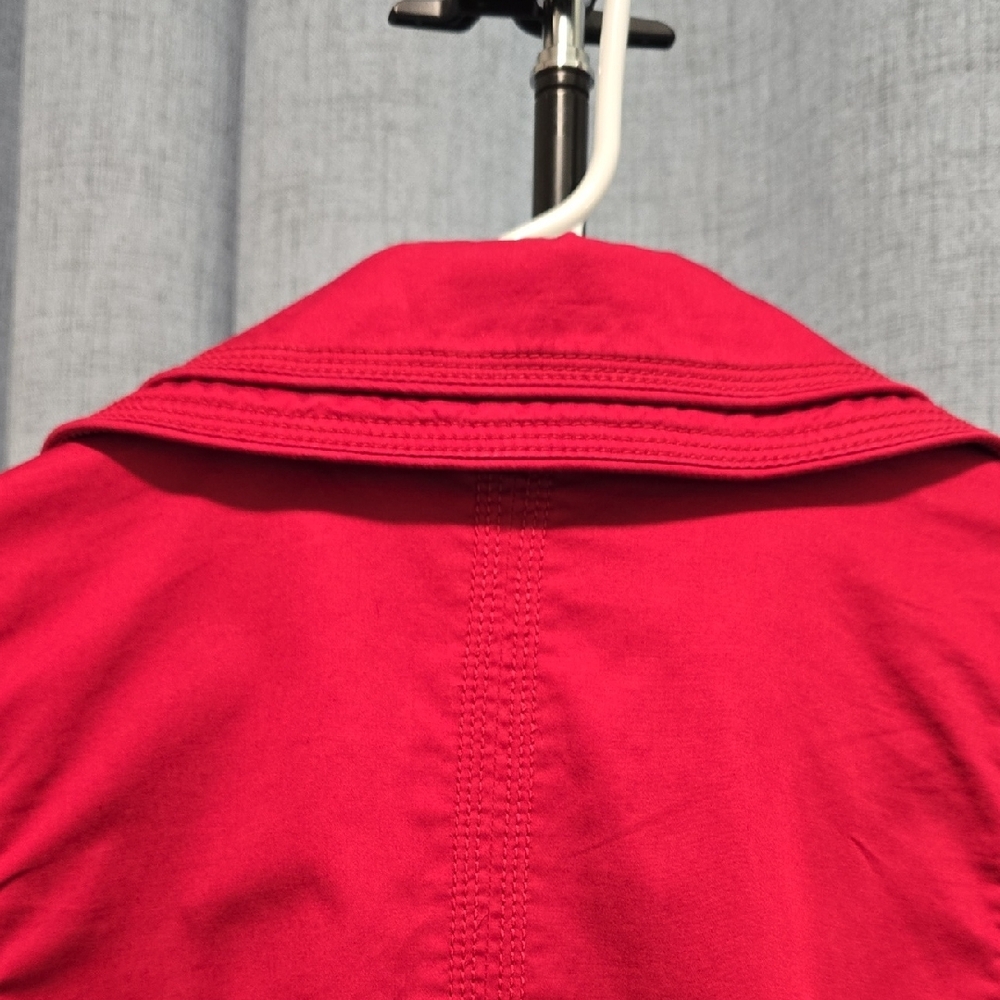 Juicy Couture Vibrant Red Double Breasted 3/4 Sleeve Trench‎ Coat Size Medium - Picture 12 of 16